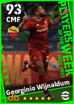 Georginio Wijnaldum — CMF, OVR 93, MAX 93