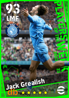 Jack Grealish — LMF, OVR 93, MAX 93