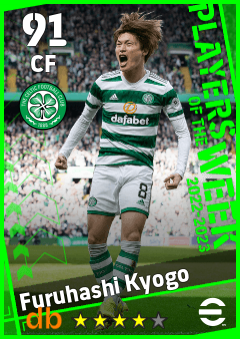 Furuhashi Kyogo — CF, OVR 91, MAX 91