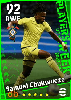 Samuel Chukwueze — RWF, OVR 92, MAX 92