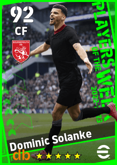 Dominic Solanke — CF, OVR 92, MAX 92