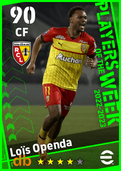 Loïs Openda — CF, OVR 90, MAX 90