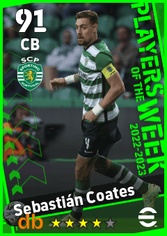 Sebastián Coates — CB, OVR 91, MAX 91
