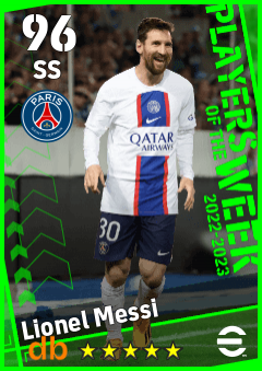 Lionel Messi — SS, OVR 96, MAX 96