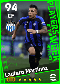 Lautaro Martínez — CF, OVR 94, MAX 94