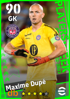 Maxime Dupé — GK, OVR 90, MAX 90