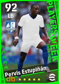 Pervis Estupiñán — LB, OVR 92, MAX 92