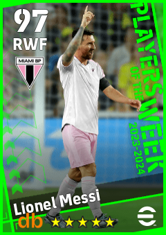 Lionel Messi — RWF, OVR 97, MAX 97