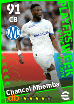 Chancel Mbemba — CB, OVR 91, MAX 91