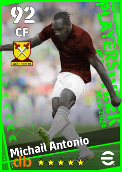 Michail Antonio — CF, OVR 92, MAX 92