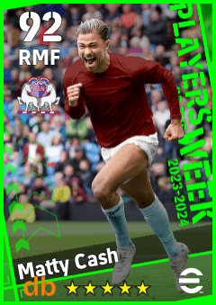 Matty Cash — RMF, OVR 92, MAX 92