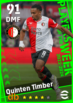 Quinten Timber — DMF, OVR 91, MAX 91