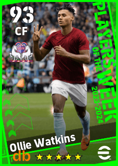 Ollie Watkins — CF, OVR 93, MAX 93