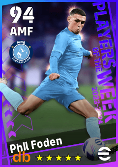 Phil Foden — AMF, OVR 94, MAX 94