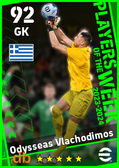 Odysseas Vlachodimos — GK, OVR 92, MAX 92