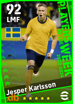 Jesper Karlsson — LMF, OVR 92, MAX 92