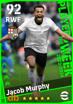 Jacob Murphy — RWF, OVR 92, MAX 92