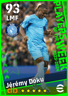 Jérémy Doku — LMF, OVR 93, MAX 93