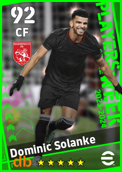 Dominic Solanke — CF, OVR 92, MAX 92