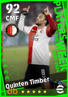 Quinten Timber — CMF, OVR 92, MAX 92