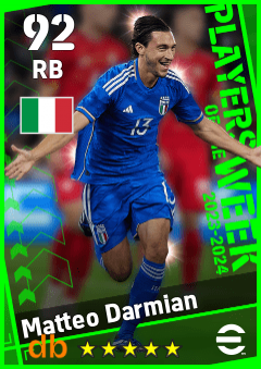 Matteo Darmian — RB, OVR 92, MAX 92