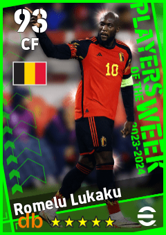 Romelu Lukaku — CF, OVR 93, MAX 93