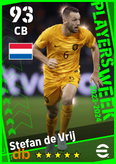Stefan de Vrij — CB, OVR 93, MAX 93
