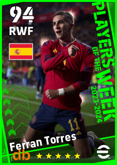 Ferran Torres — RWF, OVR 94, MAX 94