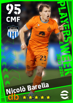 Nicolò Barella — CMF, OVR 95, MAX 95