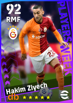 Hakim Ziyech — RMF, OVR 92, MAX 92