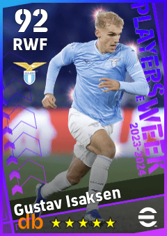 Gustav Isaksen — RWF, OVR 92, MAX 92
