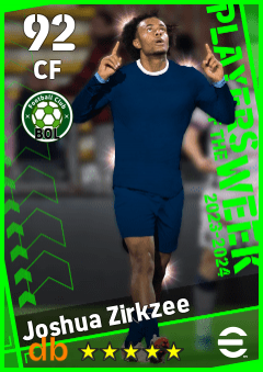 Joshua Zirkzee — CF, OVR 92, MAX 92