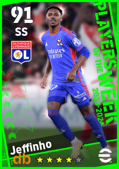 Jeffinho — SS, OVR 91, MAX 91