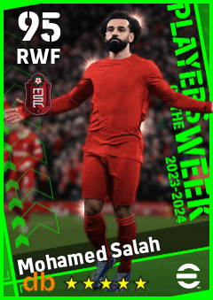 Mohamed Salah — RWF, OVR 95, MAX 95