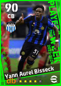 Yann Aurel Bisseck — CB, OVR 90, MAX 90