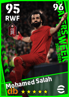 Mohamed Salah — RWF, OVR 95, MAX 96