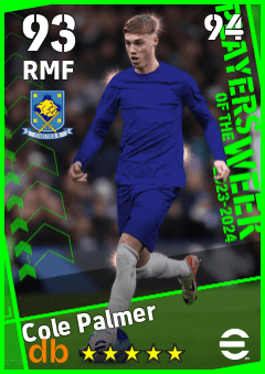 Cole Palmer — RMF, OVR 93, MAX 94