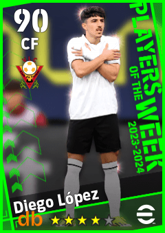 Diego López — CF, OVR 90, MAX 90