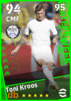 Toni Kroos — CMF, OVR 94, MAX 95