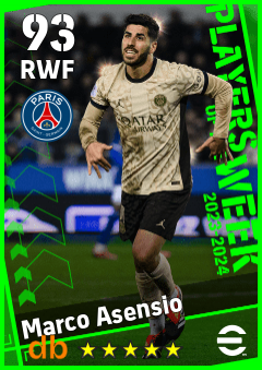 Marco Asensio — RWF, OVR 93, MAX 93