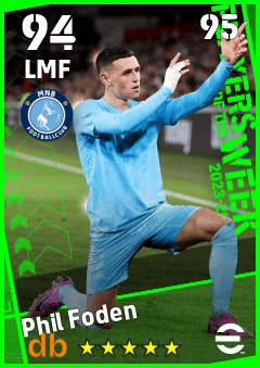 Phil Foden — LMF, OVR 94, MAX 95