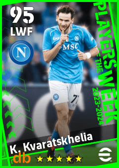 K. Kvaratskhelia — LWF, OVR 95, MAX 95