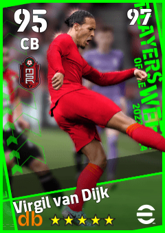 Virgil van Dijk — CB, OVR 95, MAX 97