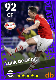 Luuk de Jong — CF, OVR 92, MAX 92