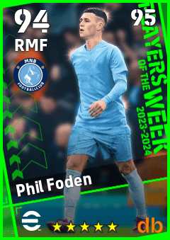 Phil Foden — RMF, OVR 94, MAX 95