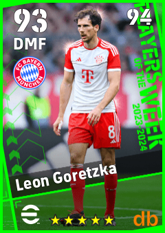 Leon Goretzka — DMF, OVR 93, MAX 94