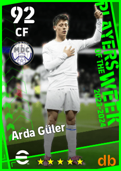 Arda Güler — CF, OVR 92, MAX 92