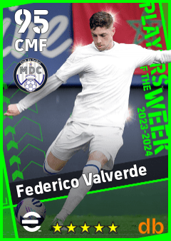 Federico Valverde — CMF, OVR 95, MAX 95