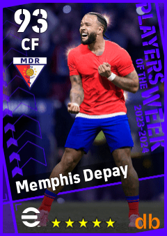 Memphis Depay — CF, OVR 93, MAX 93