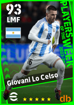 Giovani Lo Celso eFootball player card
